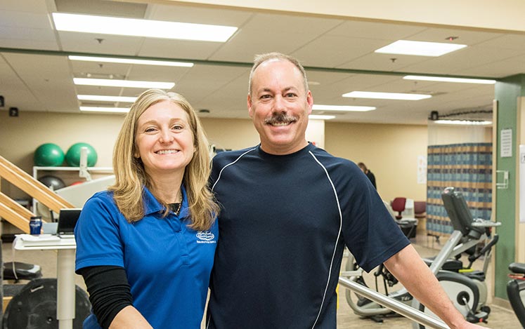 physical therapy patient fred darga and therapist kathy CTA
